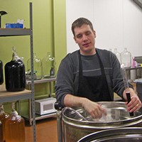 Mike Making Wine 2008